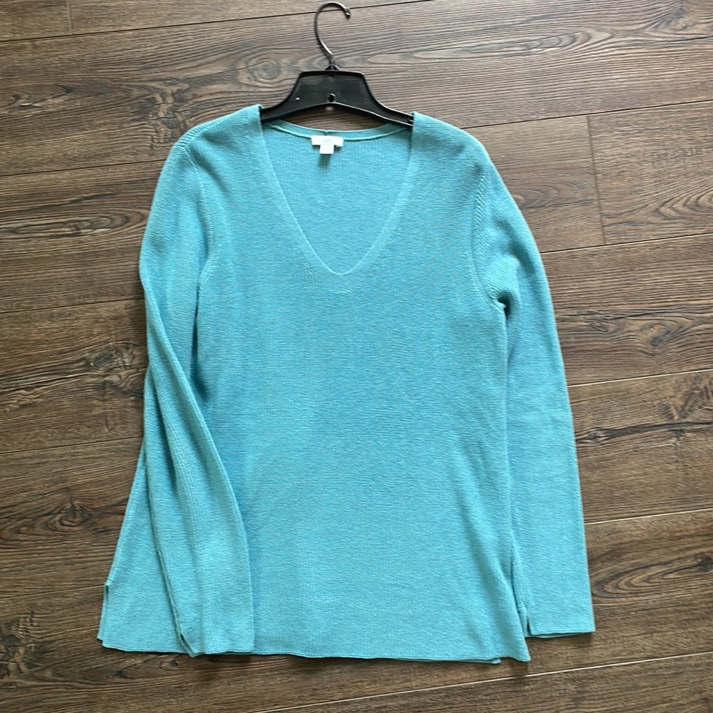 J.Jill blue knit v neck sweater Medium - Picture 7 of 10